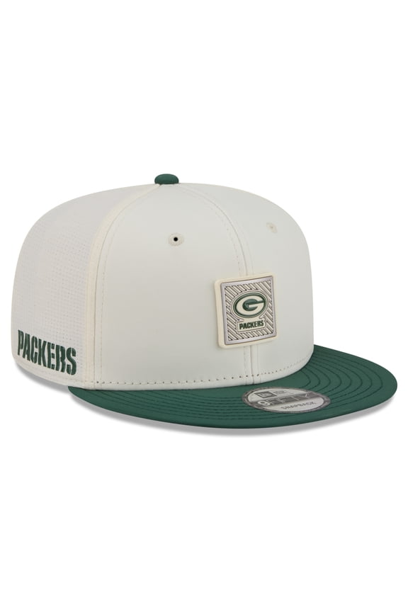 Men's New Era Cream/Green Green Bay Packers 2026 NFL Training Camp 9FIFTY Snapback Hat