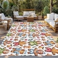 thumbnail image 2 of Gingerbread Man Outdoor Rug for Patio/Deck/Porch, Non-Slip Large Area Rug 5 x 7 Ft, Boys Girls Candy Fruits Star Indoor Outdoor Rugs Washable Area Rugs, Reversible Camping Rug Carpet Runner, 2 of 8