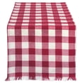 thumbnail image 1 of DII Wine Heavyweight Check Fringed Table Runner, 108"x14", 100% Cotton, 1 of 6