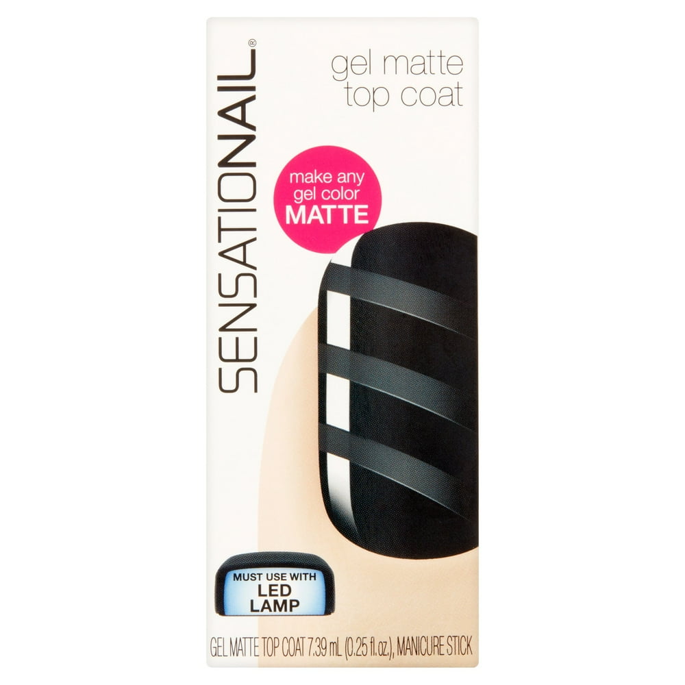 Sensationail Gel Nail Polish Matte Top Coat (Clear), 0.25 fl oz