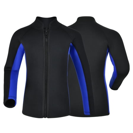 REALON Kids Wetsuit Top Jacket for Boys Girls Toddler Youth, Children's Wet Suit Shirt Neoprene 3mm Long Sleeve Swimsuit for Swimming Surfing Water Sports
