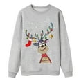 thumbnail image 6 of Jkety Family Christmas Shirts Family Matching Christmas T Shirts Soft Deer Head Print Long Sleeve Crewneck Tops for Family Cozy Set Grey,2XL, 6 of 6