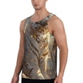 thumbnail image 2 of Pofeuu Golden White Tiger Print Men's Workout Tank Tops Sleeveless Muscle Gym Shirt Quick Dry-4X-Large, 2 of 7