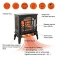 thumbnail image 4 of DEALTOPS 17.52'' Electric Fireplace Heater Stove, Realistic Flame Effect Simulated Wall Tiles Stove, Antique Black, 4 of 8