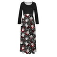 thumbnail image 4 of safuny Women's Long Sleeve Ankle Dress Christmas Print Round Neck Long Dress Beach Casual Maxi Sundress Dressy Lounge Trendy Blazer Pullover Gray XXL, 4 of 6