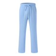 thumbnail image 4 of Men Casual Sport Pants Men Spring And Summer Pant Casual All Solid Color Painting Cotton Linen Loose Plus Size Trouser Fashion Beach Pockets Pant, 4 of 6
