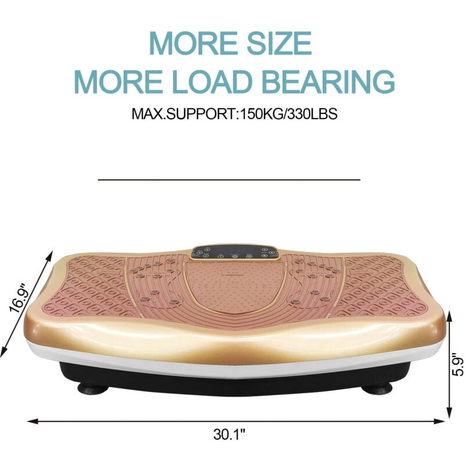 PRIJESSE Vibration Plate Exercise Machine - Whole Body Workout Vibration Fitness Platform w/ Resistance Bands - Home Training Equipment for Weight Loss & Toning，120 Levels，Gold