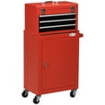 thumbnail image 1 of DURHAND 3-Drawer Rolling Tool Chest Cabinet on Wheels for Warehouse Red, 1 of 9