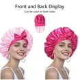 thumbnail image 2 of Satin Bonnet Silk Bonnet for Sleeping Silk Sleep Cap Double Layer Hair Bonnet with Elastic Tie Band for Curly Hair Night Cap, 2 of 3