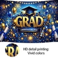 thumbnail image 6 of 6x4ft Blue and Gold Graduation Photography Backdrop, Congratulations Grad Photo Booth Background with Cap Diploma Balloons, 2026 Grad Party Decorations Supplies, 6 of 7