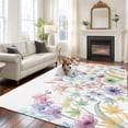 thumbnail image 2 of 5'x7' Area Rugs for Living Room Bedroom, Colorful Spring Floral Washable Rug Carpet Runner Indoor Outdoor, Farmhouse Flowers Modern Art Non Slip Floor Mats Area Rug for Kitchen, Nursery, 2 of 8