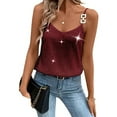 thumbnail image 2 of Women´s Summer Sequin Cami Tops Spaghetti Strap V-Neck Sparkle Shimmer Loose Sleeveless Tanks Tops, 2 of 8