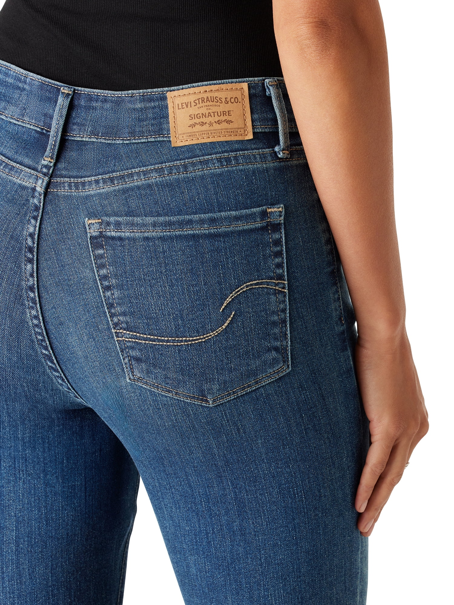 Levi Strauss Signature Women's Mid Rise Skinny Jeans, Tummy-Smoothing Pannel, Sizes 2-20