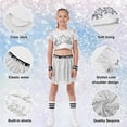 thumbnail image 4 of LOLANTA Girls Sequins Dance Outfits Sparkly Jazz Latin Hip Hop Clothes Crop Top with Skirt 5-12 Years, 4 of 6