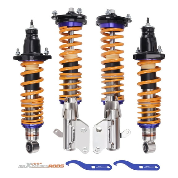 maXpeedingrods Coilover for Honda Civic Coupe 2001-2005, Height Adjustable Coilovers Suspension Kits, Preset Damping Shock Absorber Struts, Street Comfort C1 Upgraded Series Lowering Kits Gold