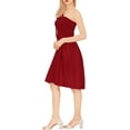 thumbnail image 2 of HAPPY BAY Women's Beach Summer Casual Smocked Mini Flowy Dress Tube Top Strapless Dresses for Women One Size Red, Solid, 2 of 3