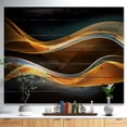 thumbnail image 2 of Design Art - Vagues Dorées 3D en Noir, 2 of 5