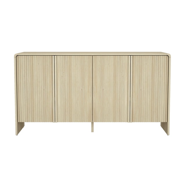 Novara Contemporary 60" Sideboard in Whitewashed Oak (4-Door)