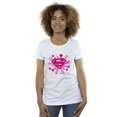 thumbnail image 2 of DC Comics T-Shirt en Coton pour Femmes Superman Logo Cœurs et Étoiles Roses, 2 of 3