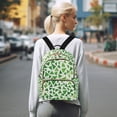thumbnail image 7 of FORMRS Mini Backpack Purse for Women Travel Daypack Casual Shoulder Bag, Green Dot Triangles Pattern, 7 of 7