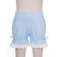 thumbnail image 3 of JanJean Kids Girls Ruffled Bloomers Shorts Cotton Lace Up Safety Short Pants Bottom Ruffled Bloomers Blue 120, 3 of 7