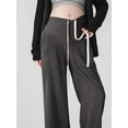 thumbnail image 2 of Maternity Wide Leg Pants - Soft Straight Leg Trousers for Outdoor, Spring and Autumn Pregnancy Clothes, 2 of 9