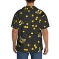 thumbnail image 5 of KLL Bumblebee Print Men's Shirt Short Sleeve Button Down Summer Cuba Beach Shirts- Medium, 5 of 7