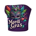 thumbnail image 4 of SOOMLON Mardi Gras Tube Tops for Women Carnival Outfits Tuesday Party Sleeveless Tshirts Fancy Mask Print Tops Sexy Cropped Tops New Orleans Festival Tees 2025 Purple XL, 4 of 4