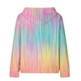 thumbnail image 4 of Craaazy Womens Hoodies Tie Dye Hoodies for Women Knit Long Sleeve Crew Neck Sweatshirt Trendy Drawstring Athletic Pullover With Pocket Gifts For Women, 4 of 6