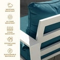 thumbnail image 4 of Textured Solid Teal Deep Seating Cushion Set, 4 of 8