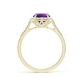 thumbnail image 2 of ANGARA Natural Round 1.15 ct Amethyst Engagement Ring with Diamond Halo in 14K Yellow Gold for Women (Size-7mm) | February Birthstone, Anniversary, Jewelry Gift for Women | Natural Amethyst Ring, 2 of 10