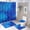 AA, variant on Blue Agate Marble Print-1 Shower Curtain Sets Non-Slip Rugs Bath Mat Toilet Cover U Shaped Mat 4 Pcs