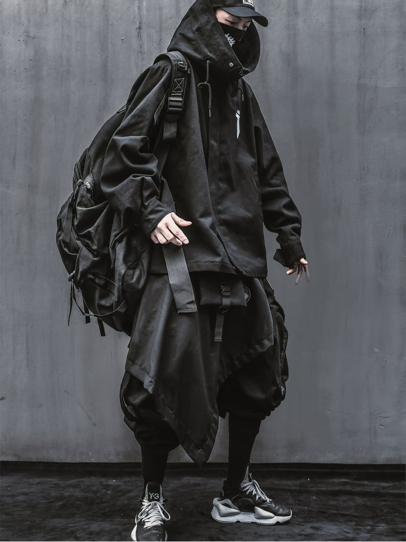 ジャケット・アウター eno Niepce Inc Japanese Streetwear Kanji Black Men's Techwear