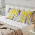 thumbnail image 4 of Yellow Gray White Long Body Pillow Covers, Farmhouse Gradient Abstract Art Soft Throw Pillow Cases with Invisible Zipper, Decorative Pillowcase Pillows Protectors for Sofa Bed Couch 20"x60", 4 of 9