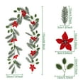 thumbnail image 3 of Red Berry Christmas Garland with Green Holly Leaves Pinecones,Wired Artificial Xmas Greenery Garland for Fireplace Mantle Stairs Table Decor,Winter Holiday Wedding Party Indoor Home Decoration, 3 of 4