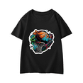 thumbnail image 4 of Boys T Shirts Toddler Kids Boys Summer Soccer Basketball Rugby Print Short Sleeve Casual T Shirt Lightweight Breathable Soft Top Summer Tops Black1 5 Years-6 Years, 4 of 4