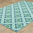 thumbnail image 5 of Oriental Weavers Meridian Indoor/Outdoor Rug - 5868L - 3'7" x 5'6" - in Blue/ Green - Moroccan Style, Water, Stain and Fade Resistant, Hose Clean, Patio, Outdoor Living Area Rug, 5 of 9