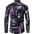 thumbnail image 3 of Nuevas camisas para hombre, manga larga, estampado de flores en 3D, solapa con botones, ropa de verano para hombre, camisetas de moda para fiesta de graduación, cumpleaños y novio, 3 of 5