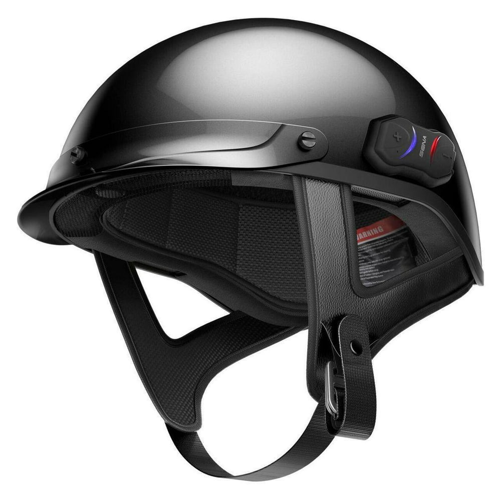 Sena Cavalry Bluetooth Half Helmet Glossy Black - Walmart.com - Walmart.com