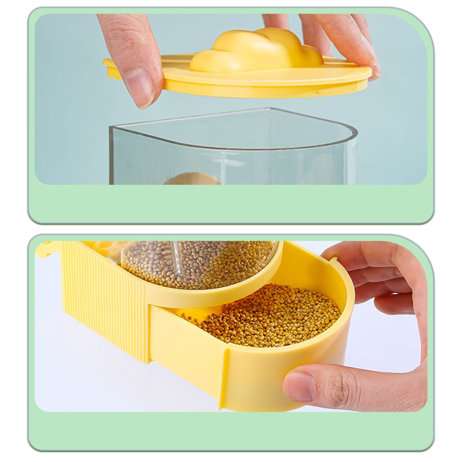 Automatic Bird Food Dispenser Feeder, Scatter Proof and Husk Separation Food Box, for Convenient and Clean Feeding of Caged Parrots and Pet Birds