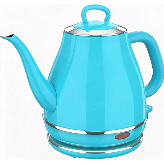 Electric Gooseneck Kettle 1 L 1500 W Stainless Steel Pour-Over Coffee and Tea Kettle with Auto Shut-Off and Boil-Dry Protection Turquoise