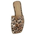 thumbnail image 5 of Soda Shoes Women Slip-On Cushioned Sandals H-Band Flat Flip-Flops Slides Square Toe KNIT-S Leopard Cheetah Print 11, 5 of 5