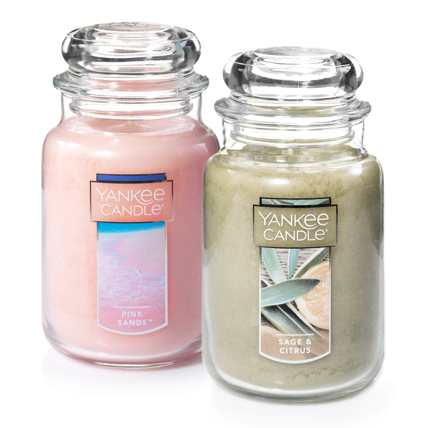 Yankee Candle 22oz Large Jar, 2Pack Gift Set, Pink Sands and Sage