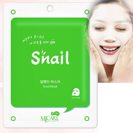 Korean Cosmetics Beauty Rejuvenating Snail Premium Essence Mask Pack Sheet, Brightening Anti-wrinkle, Skin Tightening, Pack of (Best Skin Tightening Mask)