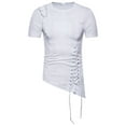 thumbnail image 2 of IROINNID Men's Stylish Short Sleeve T-shirt With Irregular Knitting Rope Design, 2 of 4