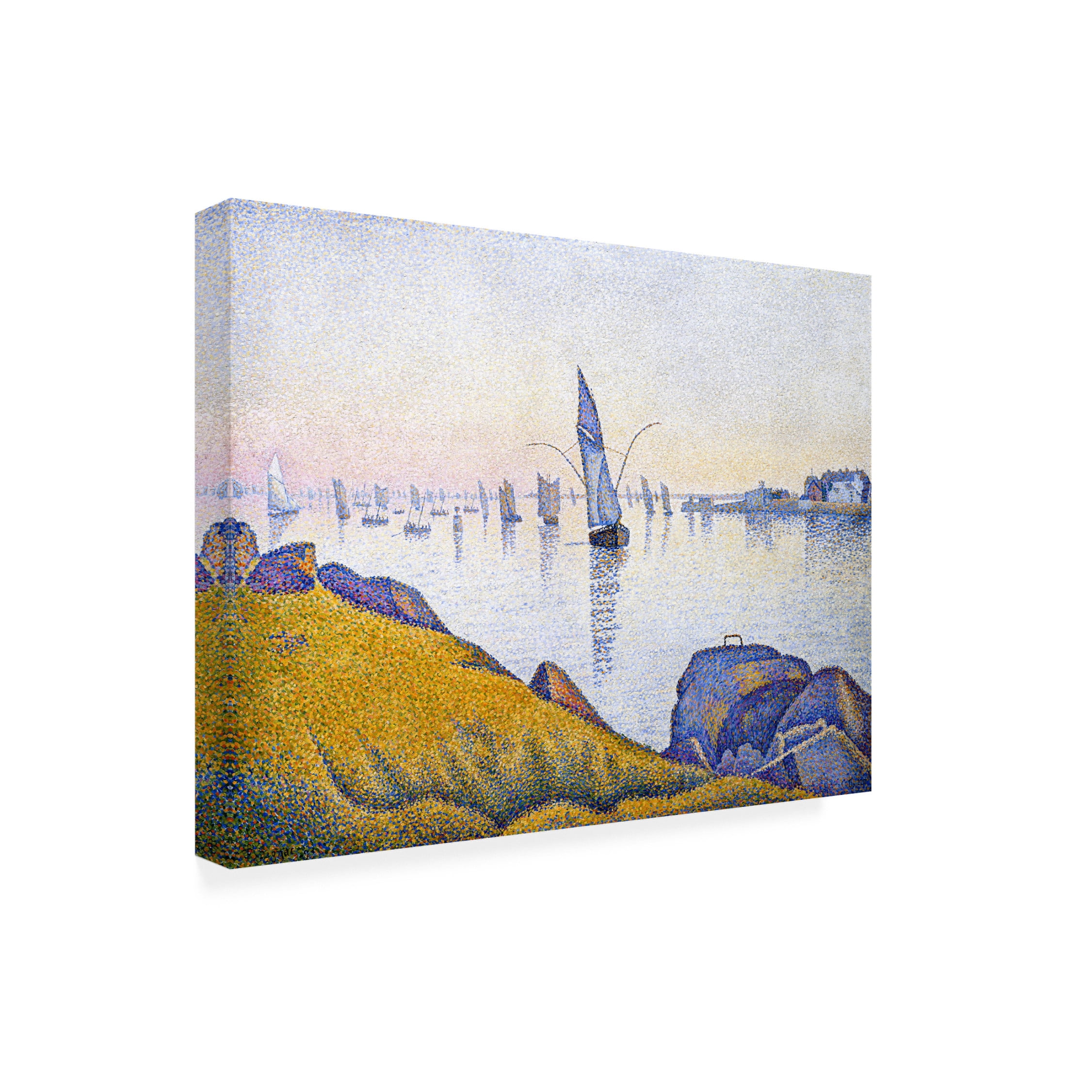 Canvas Wall Art - Pictufy  'Evening Calm 1891' Wall Art for Living Room, Bedroom, or Office D?cor by Trademark Fine Art - 47 x 35 Inches