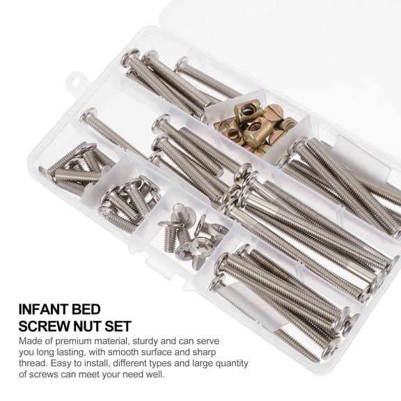 Soimiss cot screws Infant Bed Screw Kit Stainless Steel for Parents Daily Use 1 Set