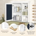 thumbnail image 3 of Bathroom Medicine Cabinet with Mirror, 30'' x 28'' Wall Mounted Medicine Cabinet with Single Door and Shelves, Over The Toilet Mirrored Bathroom Storage Wall Cabinet, 3 of 9