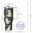 thumbnail image 2 of 40oz Halloween Tumbler with Handle – Haunted Ghost Bat Drinkware with Lid and Straw – Creepy Theme Travel Cup – Halloween Birthday Gifts, 2 of 5