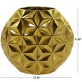 thumbnail image 3 of CosmoLiving by Cosmopolitan 11" Geometric Faceted Gold Aluminum Vase, 3 of 7